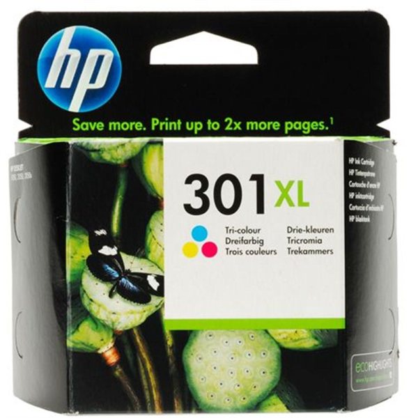 Tinteiro HP Original 301XL Alto Rendimento Tricolor CH564EE