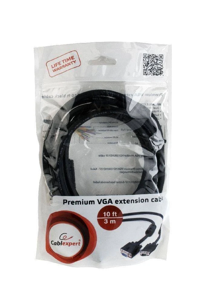 Cabo VGA Gembird CC-PPVGA-10-B HD15M 3m Preto - Image 2